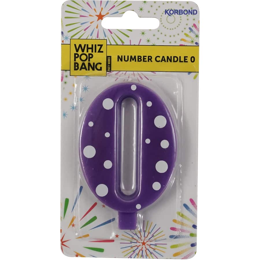 Whiz Pop Bang Candles Number 0 1ea