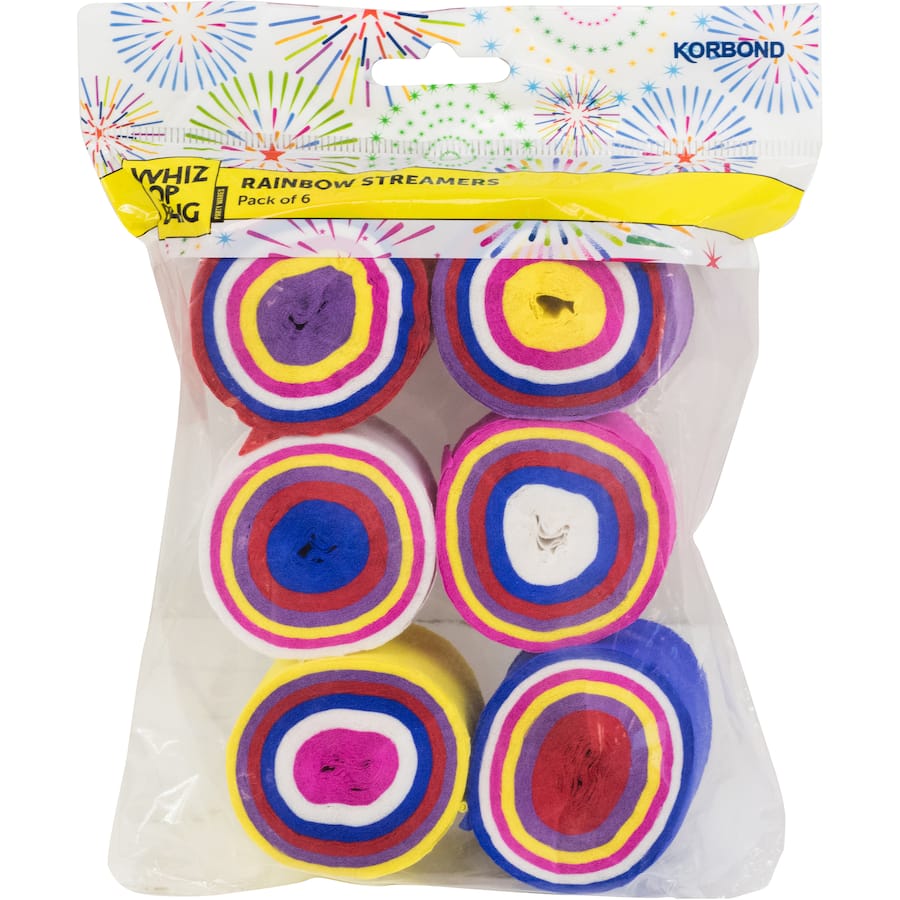 Rainbow Streamers  6pack