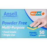 Vileda Ansell Handy Clean Latex Gloves M/l 50pack