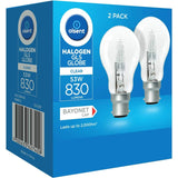 Olsent Halogen Round Bulb Bayonet 53w Clear 2pack