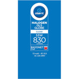 Olsent Halogen Round Bulb Bayonet 53w Clear 2pack