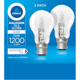 Olsent Halogen Round Bulb Bayonet 72w Clear 2pack