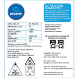 Olsent Halogen Round Bulb Screw 72w Pearl 2pack