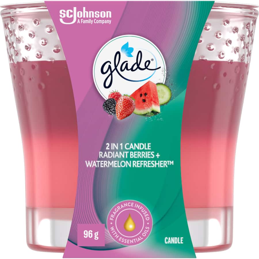 Glade Jar 2 In 1 Scented Candle Radiant Berries & Watermelon 96g