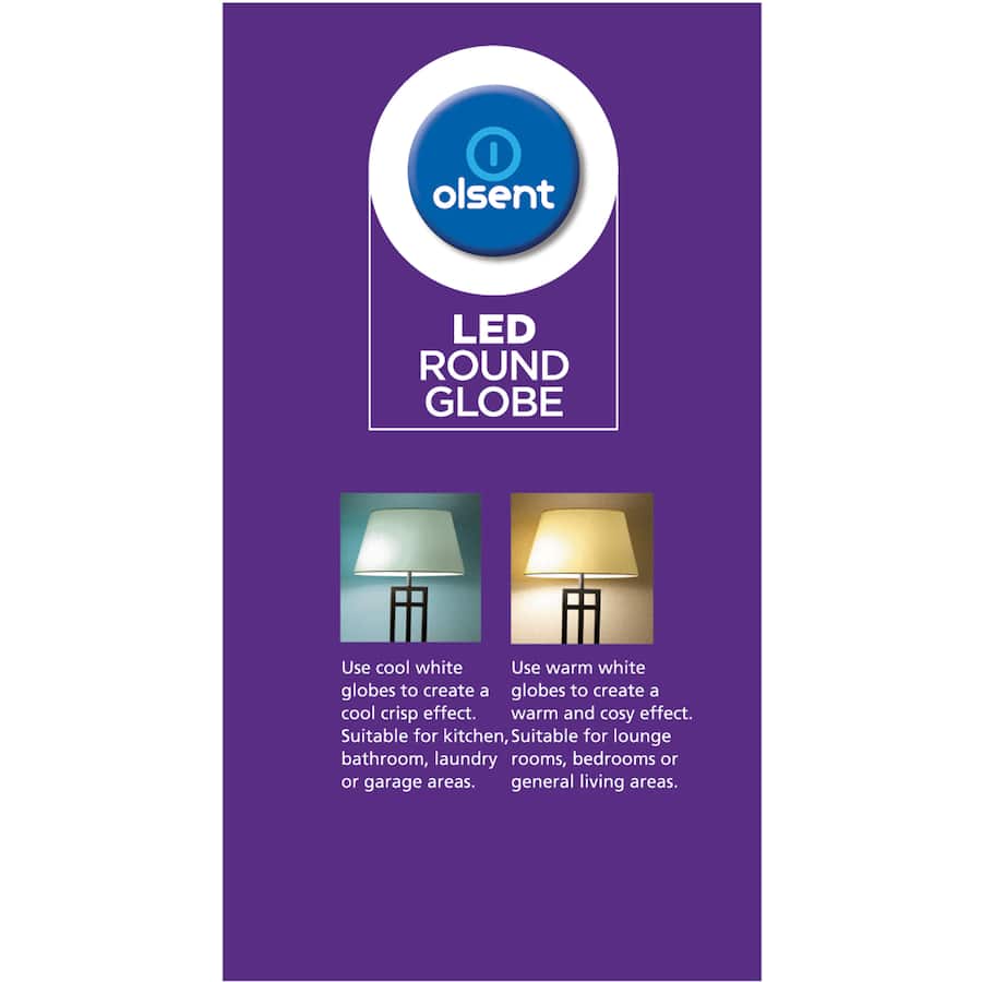 Olsent Led Light Bulb Round Bayonet 5.5w 500lm 1pack