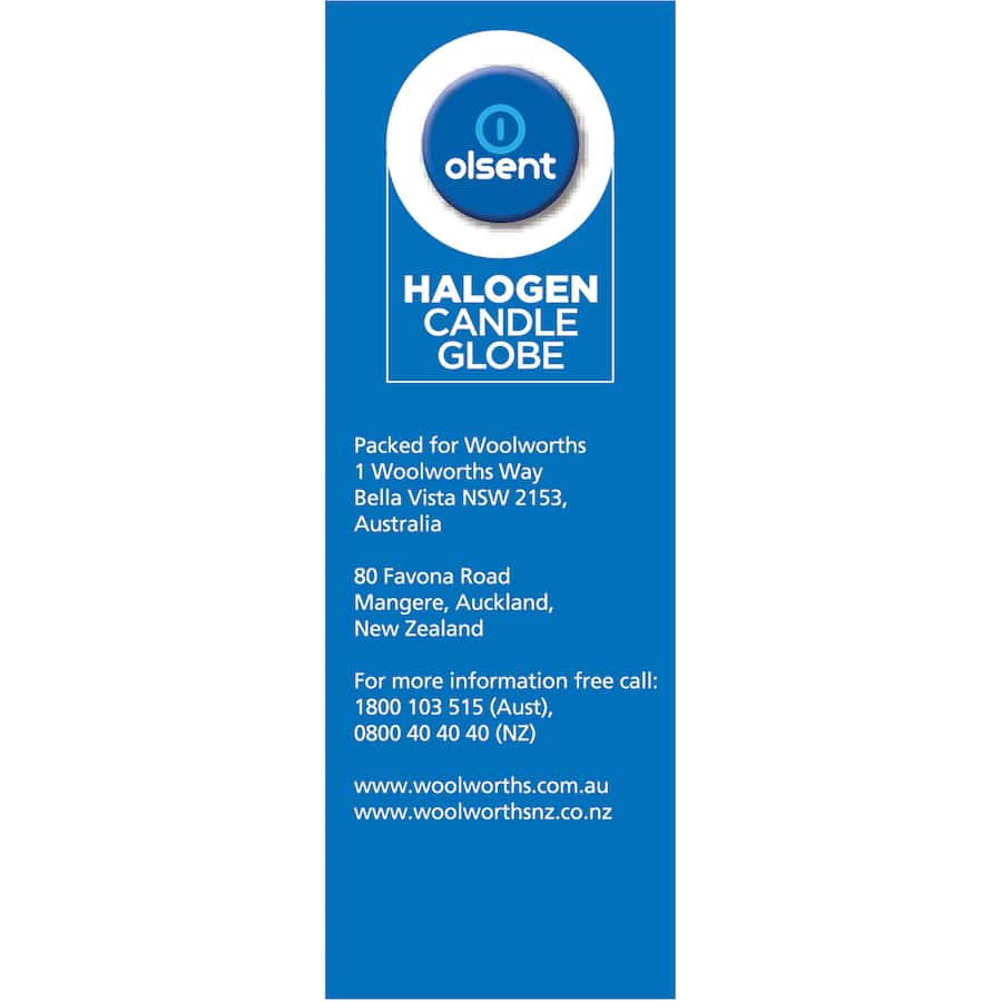 Olsent Halogen Candle Bulb Bayonet Clear 28w 2pack
