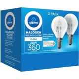Olsent Halogen Round Bulb Rd Screw Clear 28w 2pack