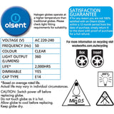 Olsent Halogen Round Bulb Rd Screw Clear 28w 2pack