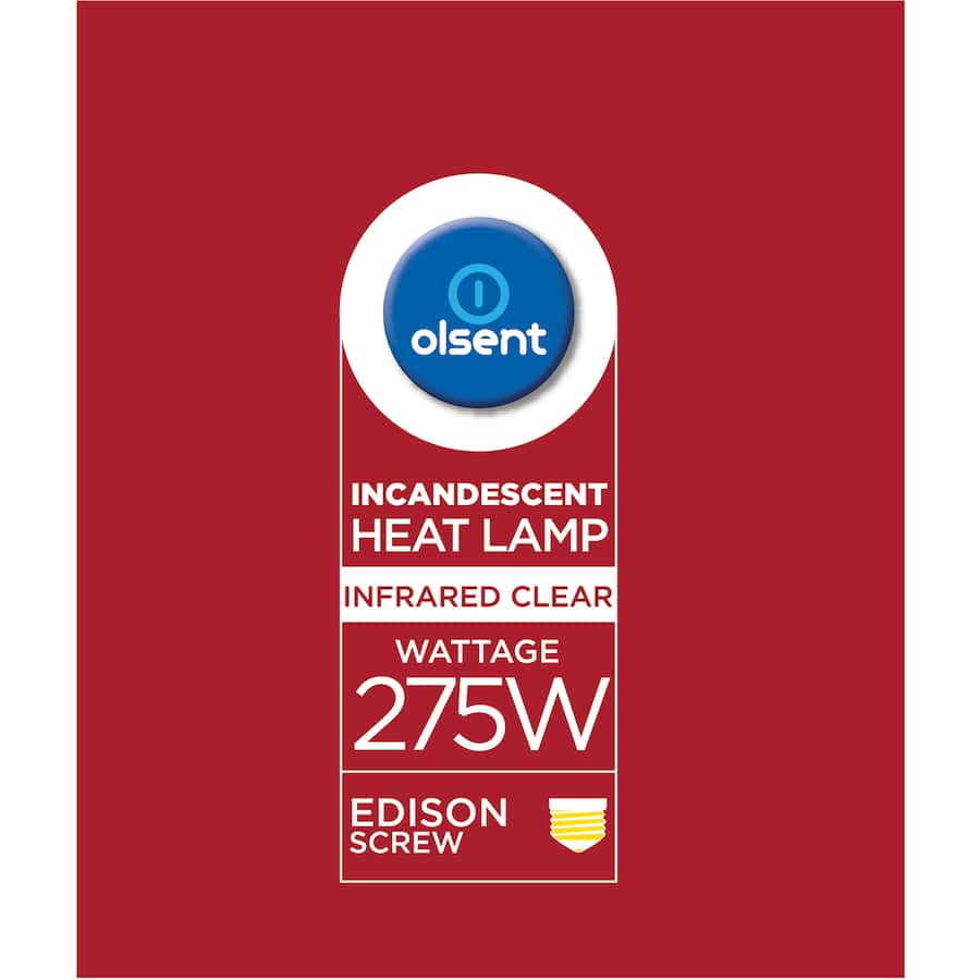 Olsent Heat Lamp Bulb Screw 275w 1pack