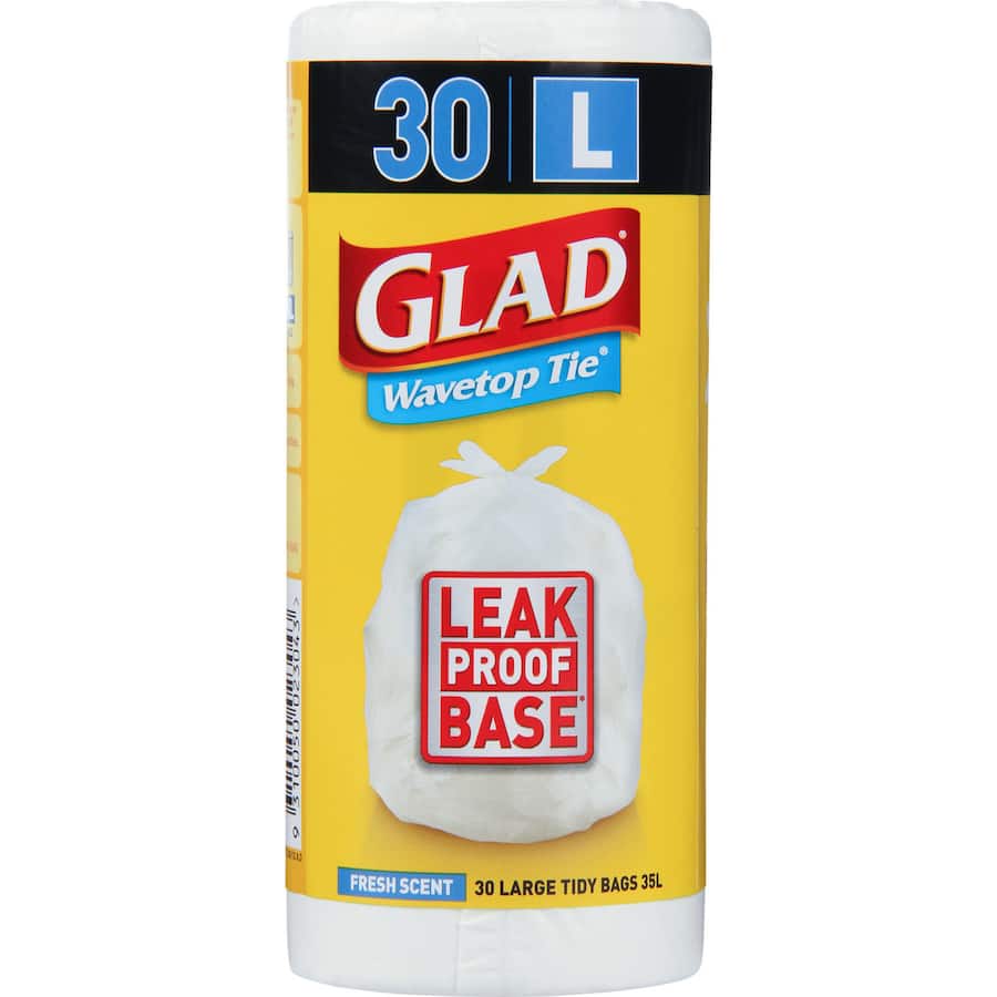 Glad Bin Liners Wavetop Tie Large Scented 30pack