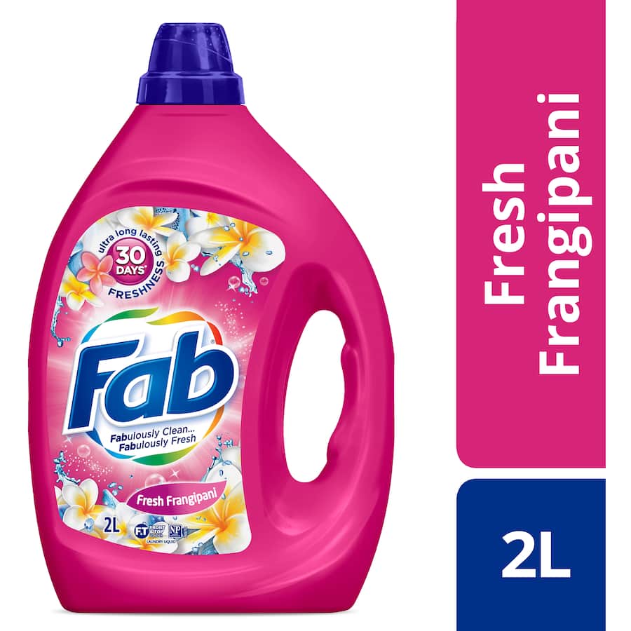 Fab Laundry Detergent Liquid Fresh Frangipani 2L