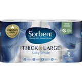 Sorbent Thick & Large Toilet Paper 8pk Silky White
