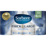 Sorbent Thick & Large Toilet Paper 8pk Silky White