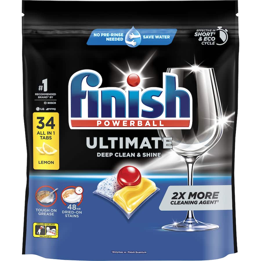 Finish Dishwasher Tablets Ultimate All In 1 Lemon Sparkle 34pack