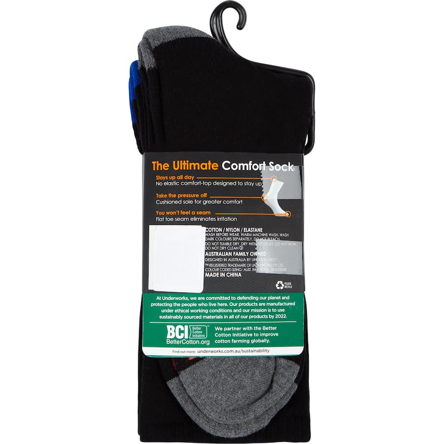 Underworks Mens Socks Cushion Foot Size 11-13 2pack