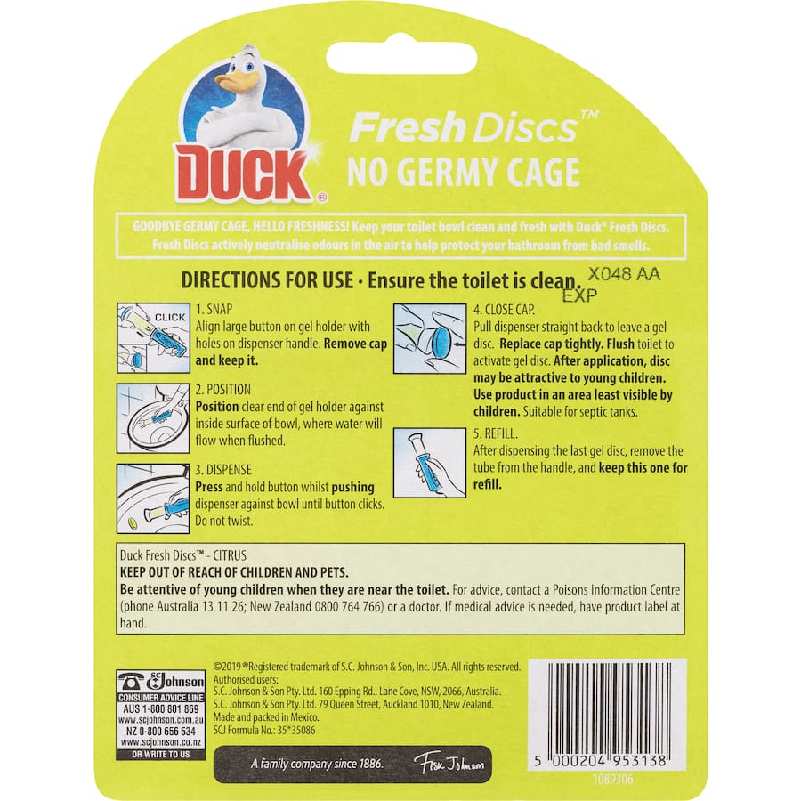 Duck Fresh Toilet Discs Citrus Primary 36mL