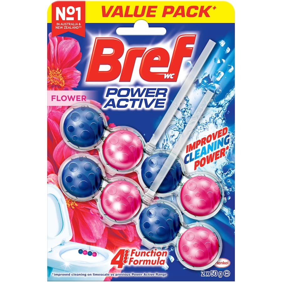 Bref Power Active Toilet Cleaner Block Flower 2pack