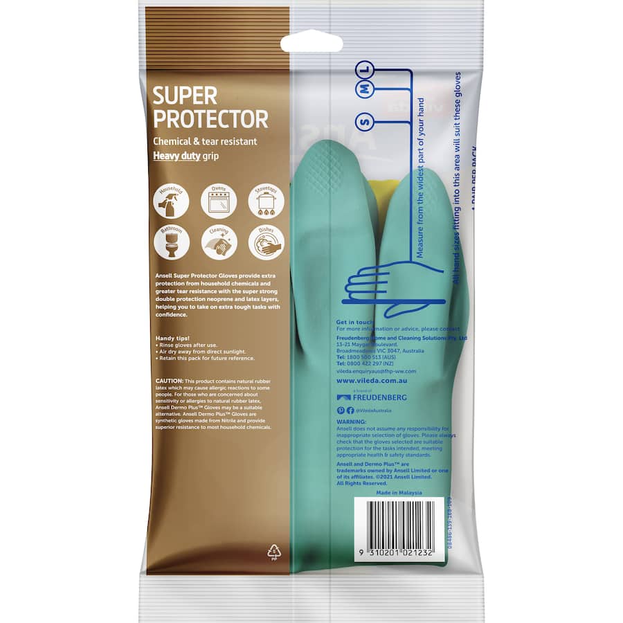 Vileda Ansell Super Protector Gloves Medium 1 pair