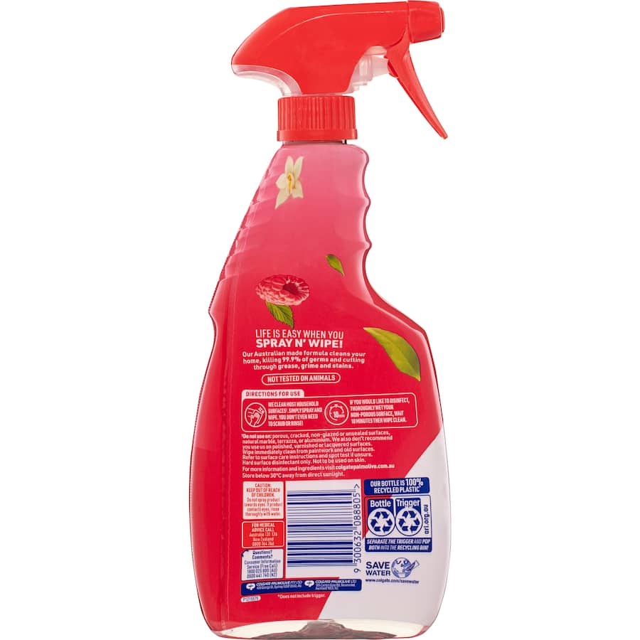 Ajax Spray N Wipe Multipurpose Cleaning Spray Vanilla & Berries Trigger 475mL
