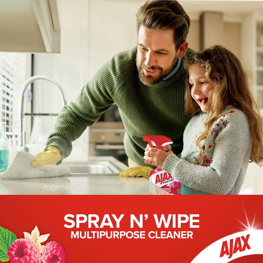 Ajax Spray N Wipe Multipurpose Cleaning Spray Vanilla & Berries Trigger 475mL