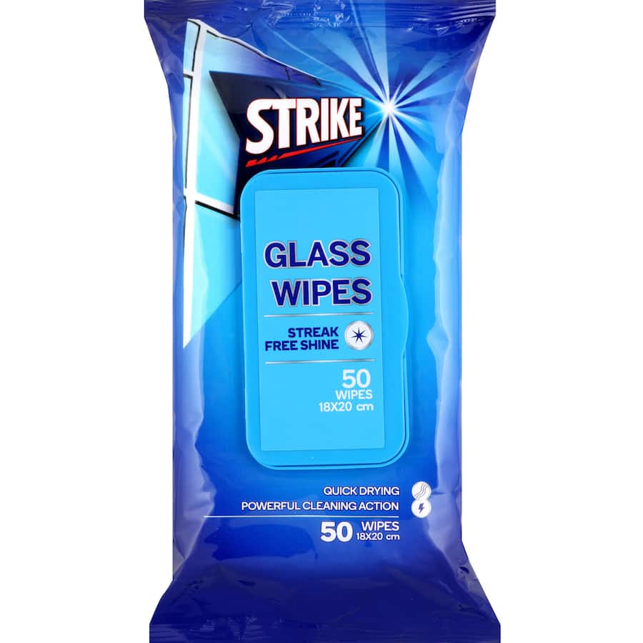 Strike Cleaning Wipes Glass 50pack