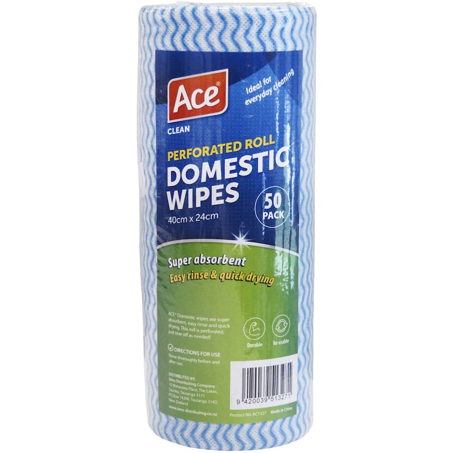 Ace Cleaning Wipes  Roll 50pack