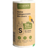 Ecopack Compostable Kitchen Tidy Bags Small 18l 20pack