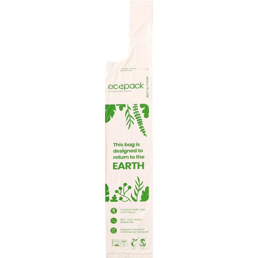 Ecopack Compostable Kitchen Tidy Bags Small 18l 20pack