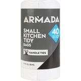 Armada Kitchen Tidy Bags Small With Handle Ties Roll 40pack