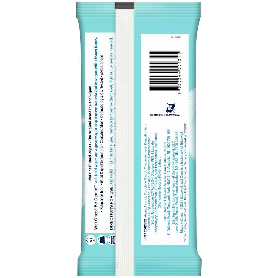 Wet Ones Wet Wipes Be Gentle 40pack (SMARTFOX)