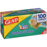 Glad Snaplock Plastic Bags Sandwich 100pack
