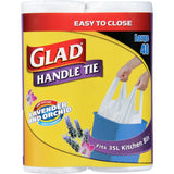 Glad Kitchen Tidy Bags Handle Tie Large Twin pk rolls 40pack
