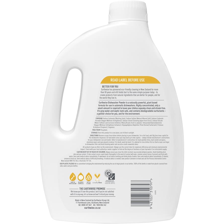 Earthwise Dishwasher Powder Lemon & Lime 2kg