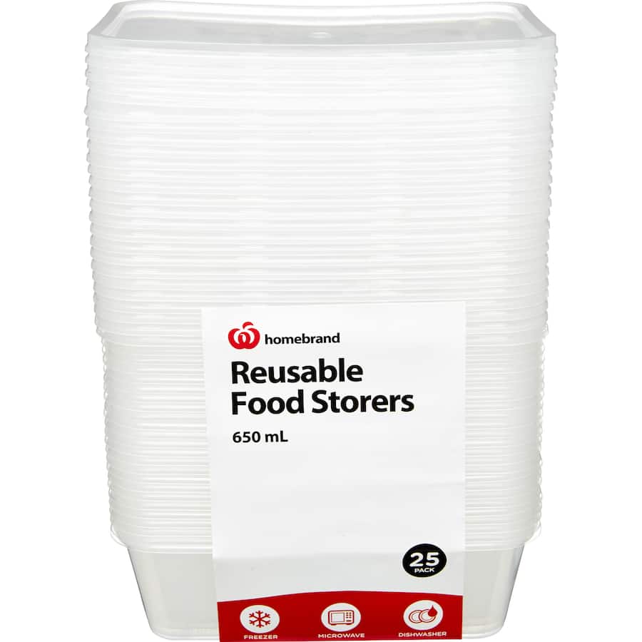 Essentials Container Rectangle 650ml 25pack