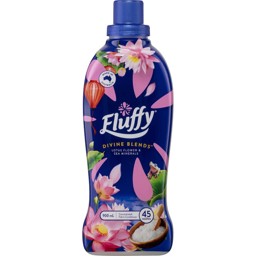Fluffy Concentrate Fabric Softener Conditioner Lotus Sea Mineral Bottle 900mL