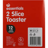 Essentials Toaster Plastic 2 Slice Each