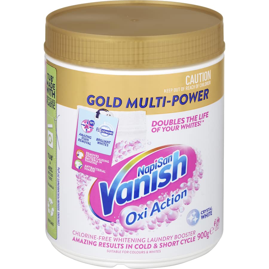 Vanish Napisan Oxi Action Gold Stain Remover Crystal White Powder 900g