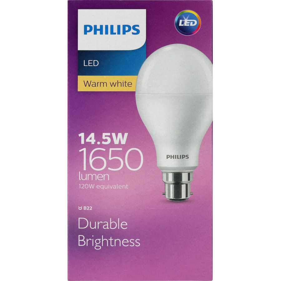 Philips Led Bayonet Light Bulb 14.5w 1800lm Warm White 1pack