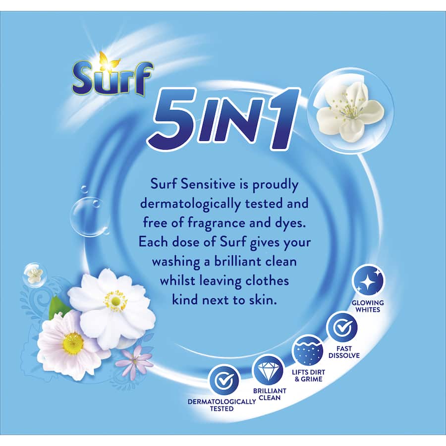 Surf Laundry Powder 5 In 1 Sensitive Box 1kg