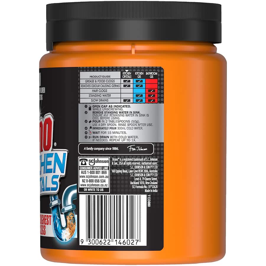 Drano Drain Unblocker Crystals 500g