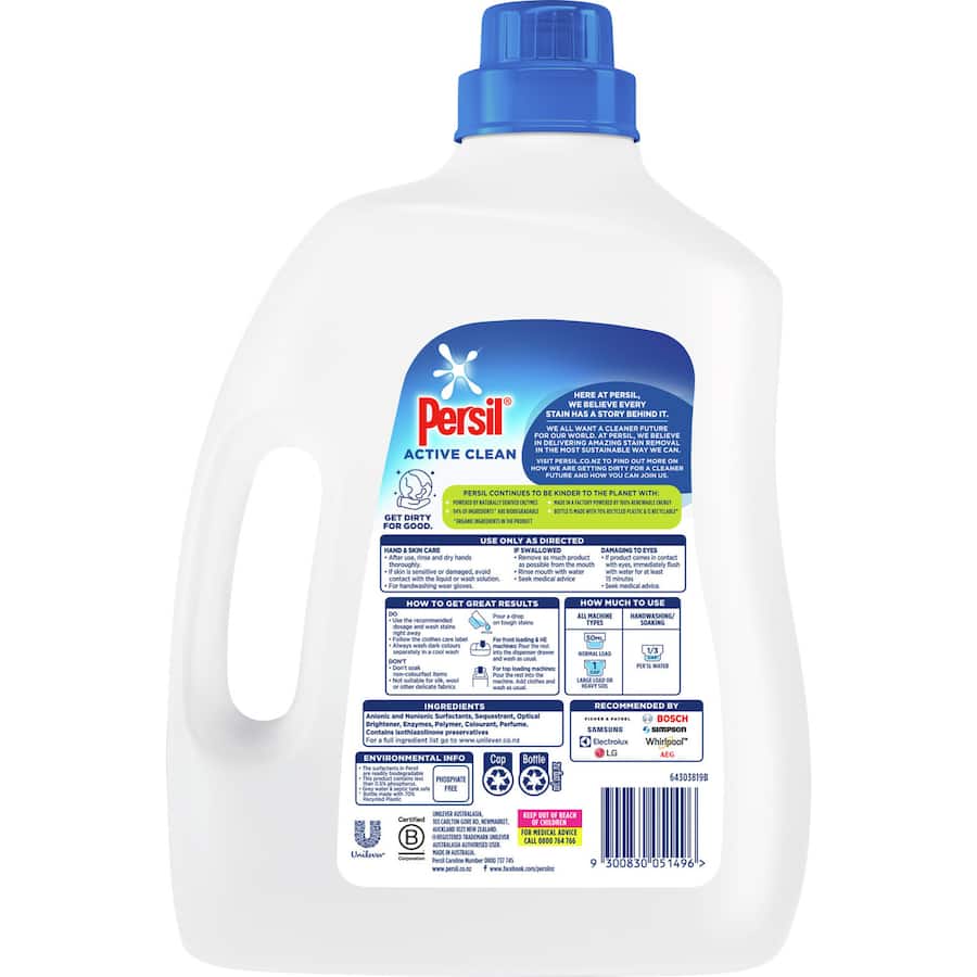 Persil Front & Top Loader Laundry Liquid Active Clean 4L