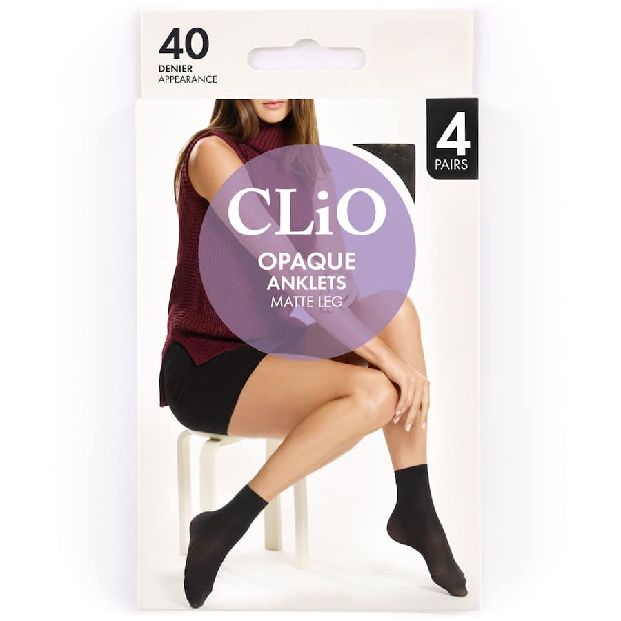 Clio Opaques Anklet Black One Size 40 Denier 4pr