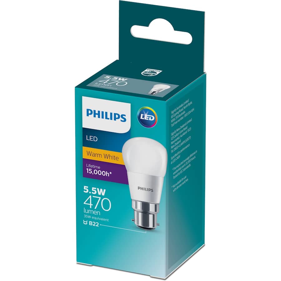 Philips Bayonet Light Bulb Led 5.5w 470 Lumen Warm White 1pack