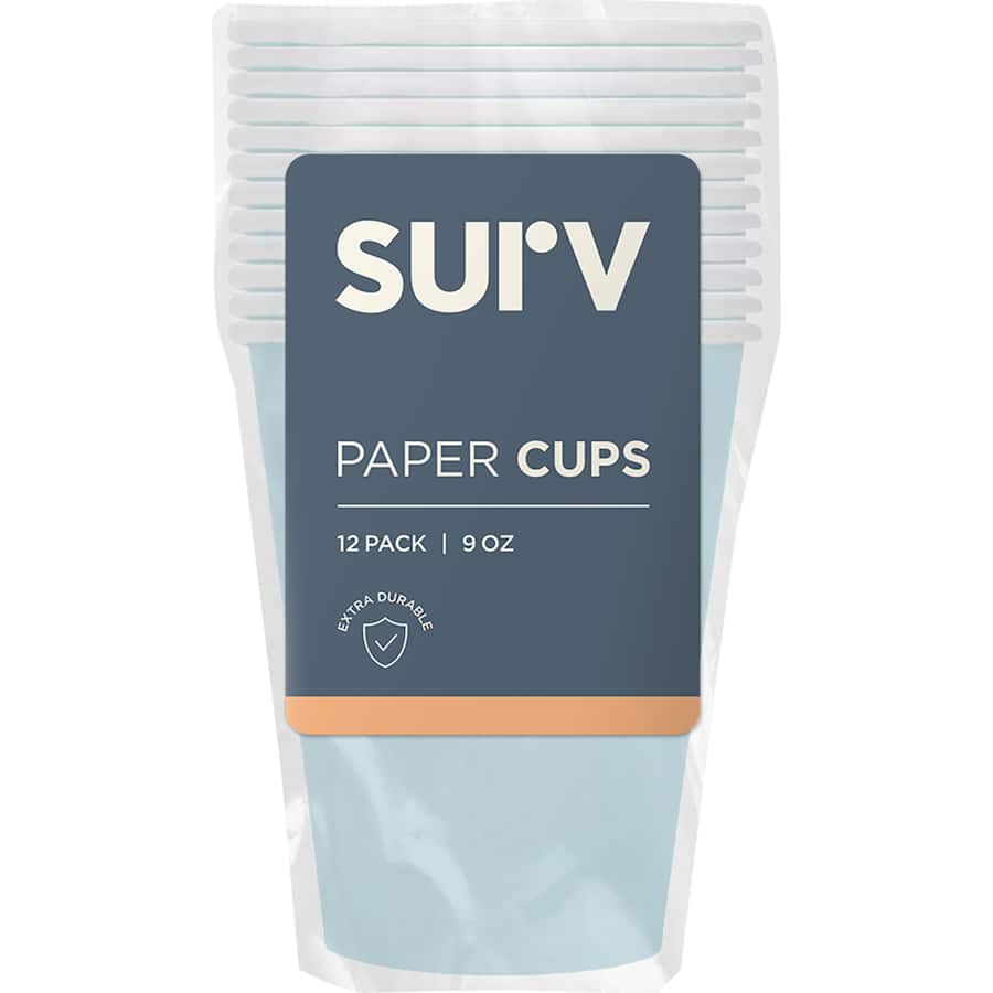 Surv Cups Paper Blue 270ml 12pack