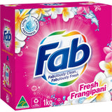 Fab Laundry Powder Fresh Frangipani Front & Top 1kg