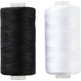 Korbond Thread Polyester Black & White 500m 2pack