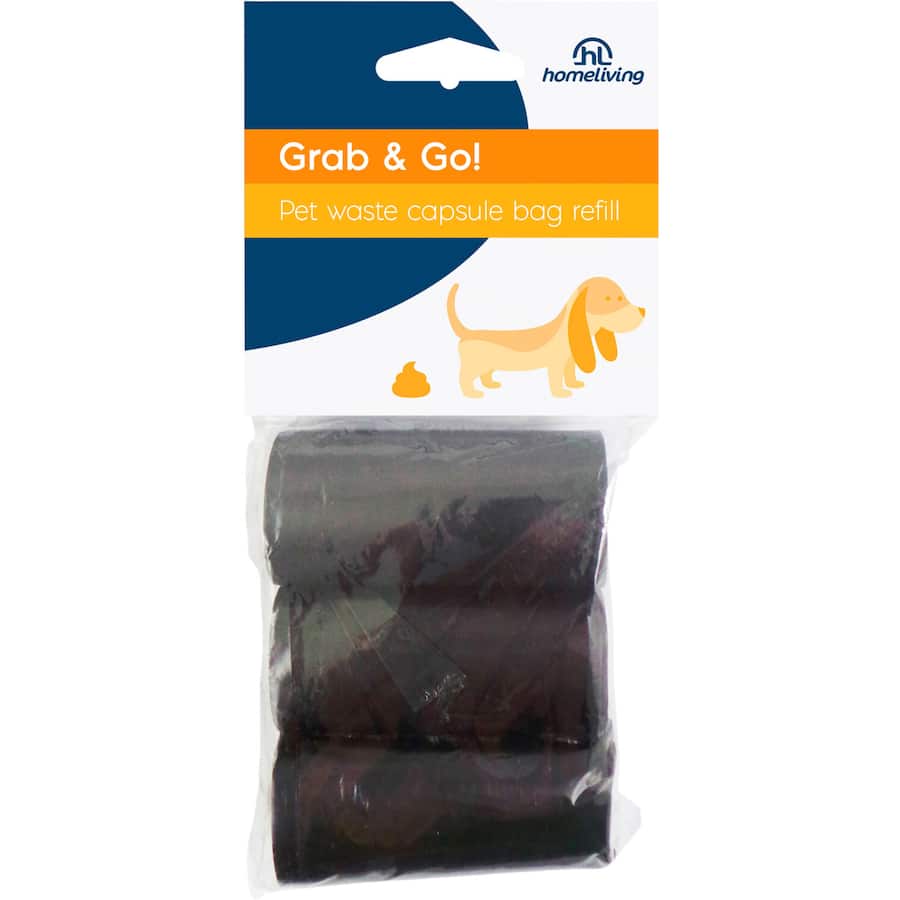 Homeliving Pet Waste Bags Grab & Go Refill rolls 3pack