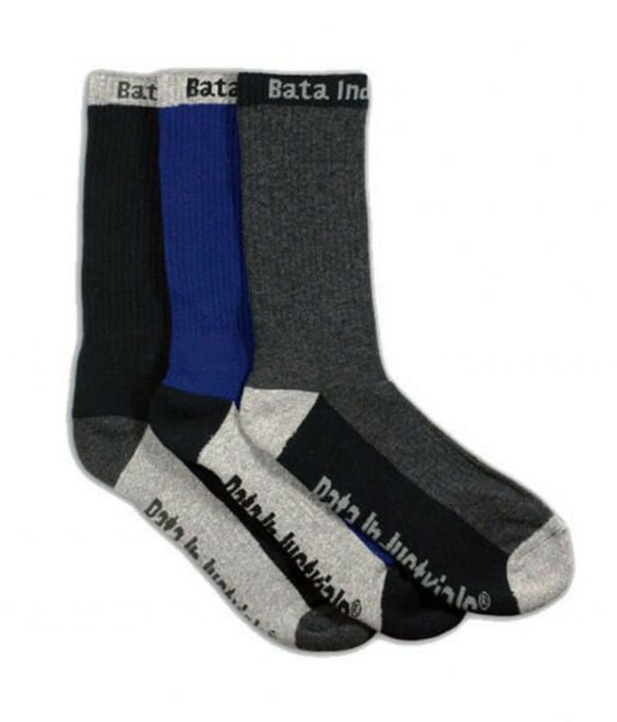Work Socks - Black / Navy / Grey Large 10-14 (3 Pk)