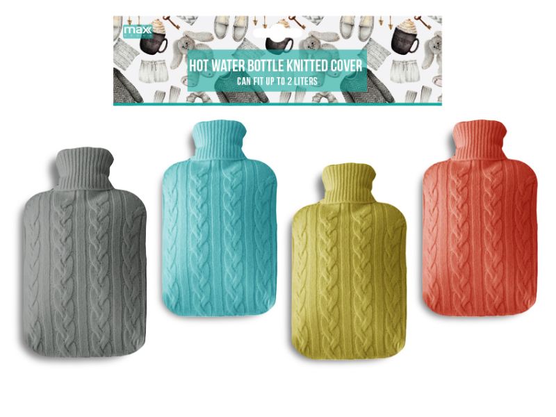 Hot Water Bottle Cover - Knitted Mixed Colours (Set of 12)