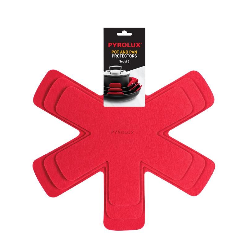 Pyrolux Pan And Pot Protector Red Set Of 3 - 28/33/38cm